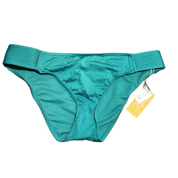 Kona Sol Sea Echo Teal bikini bathing suit bottom medium coverage hipster large - Picture 1 of 5